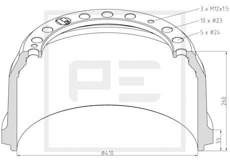 PE AUTOMOTIVE Bremžu trumulis 016.526-00A